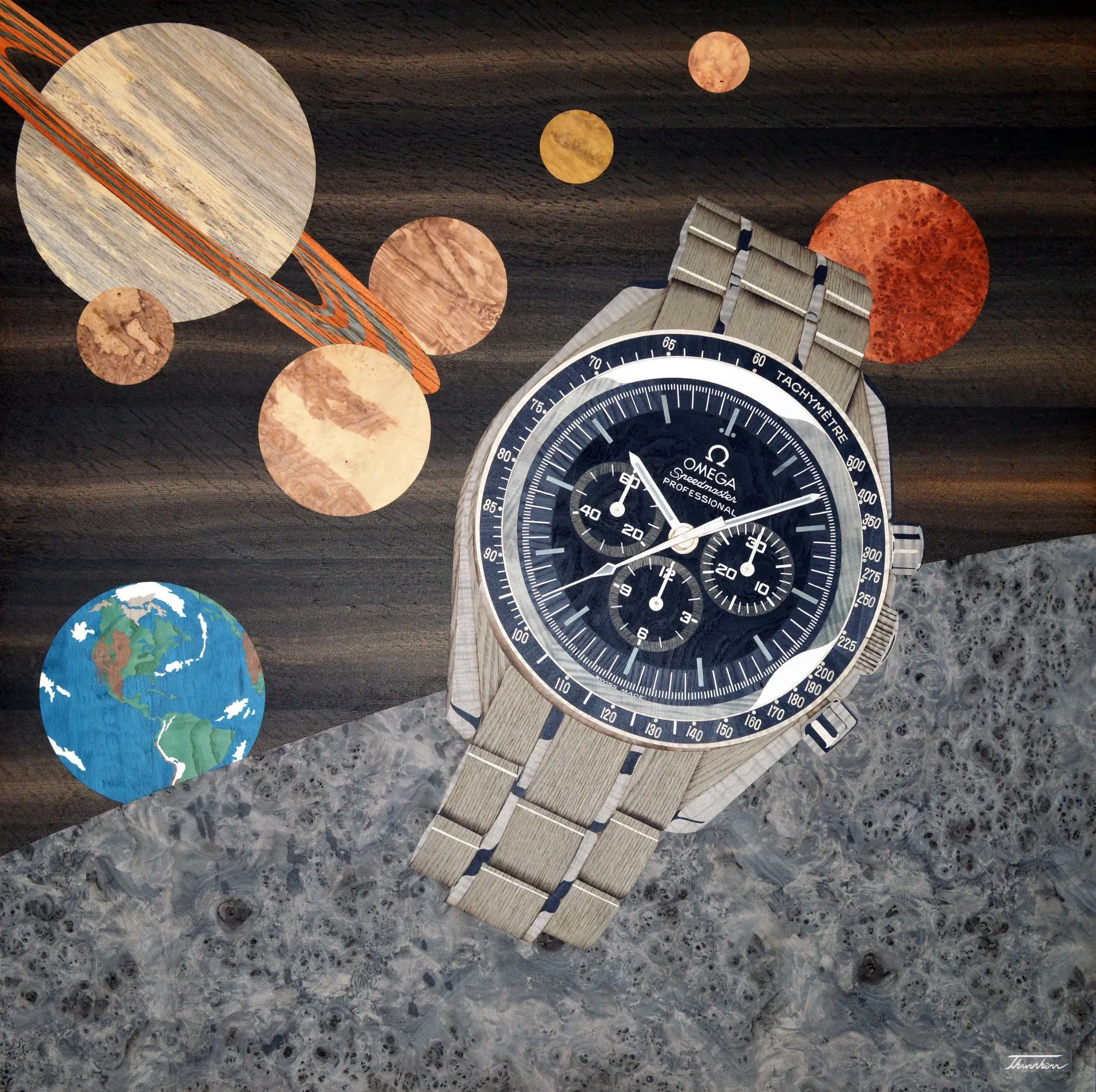 Moonwatch Omega 90×90 cm